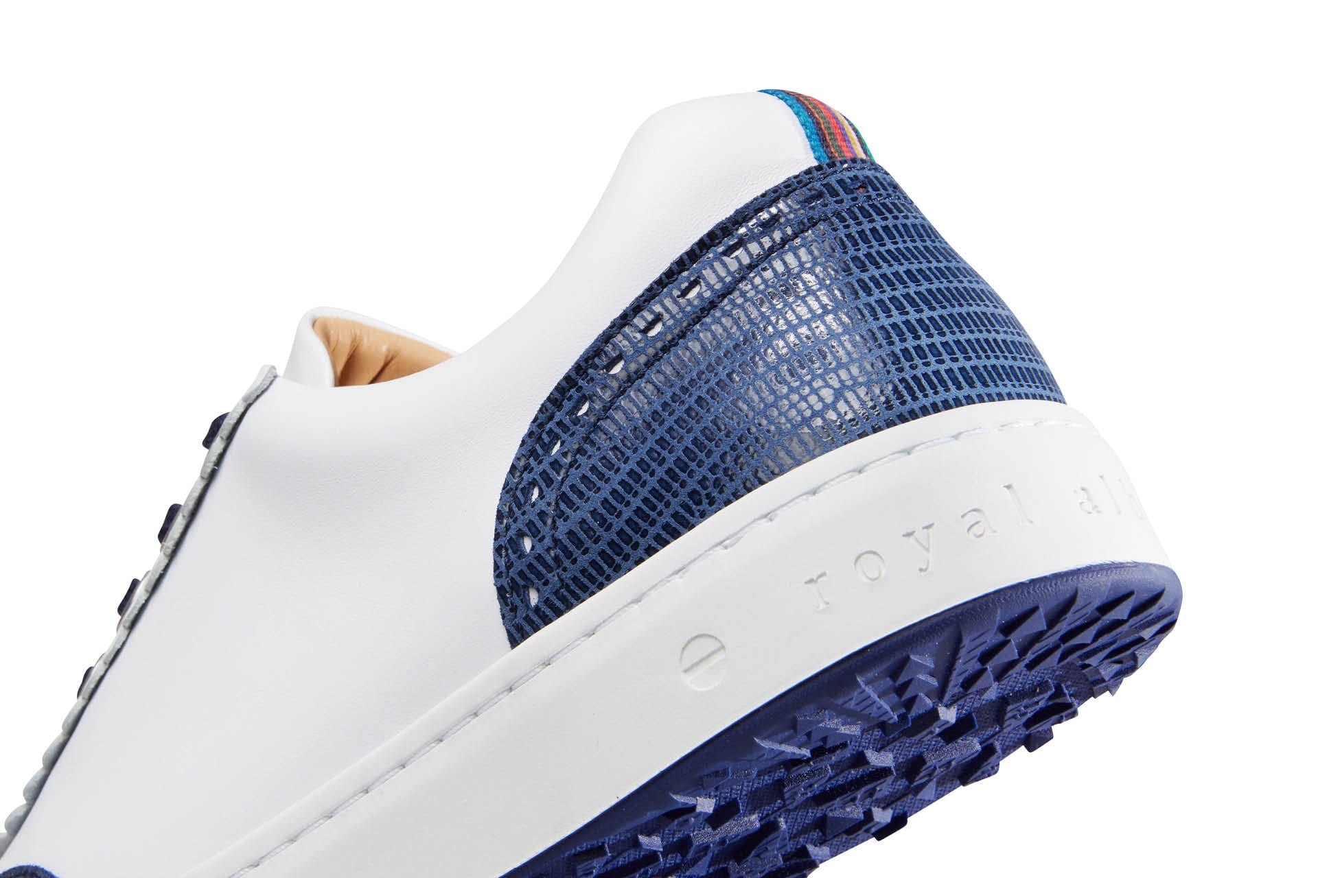 Primrose White/Navy | Women's Spikeless Golf Shoe | Royal Albartross Primrose White/Navy