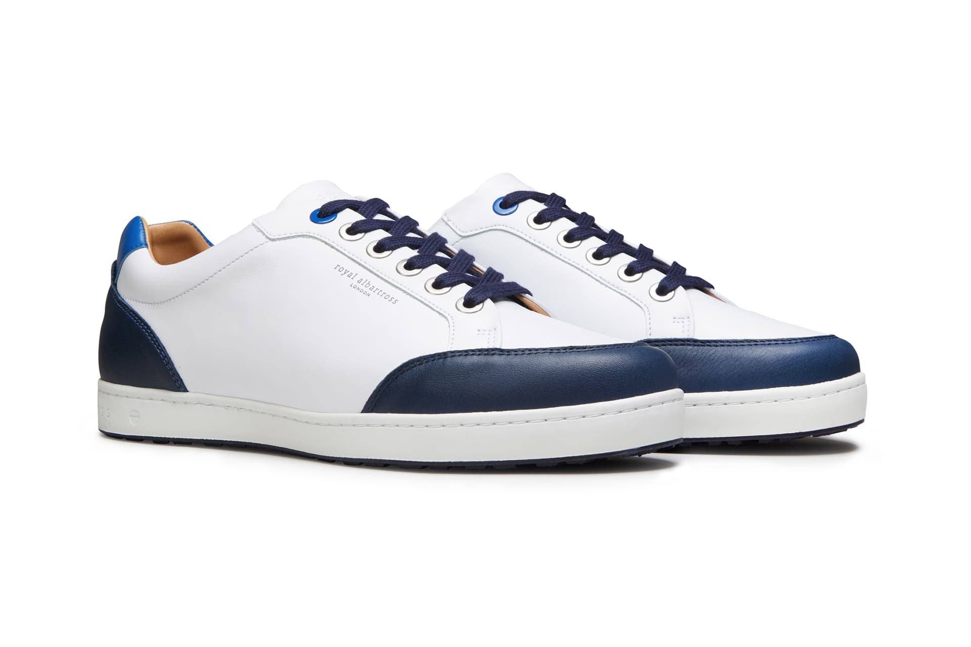 Northcote White/Navy | Men's Spikeless Golf Shoe | Royal Albartross Northcote White/Navy