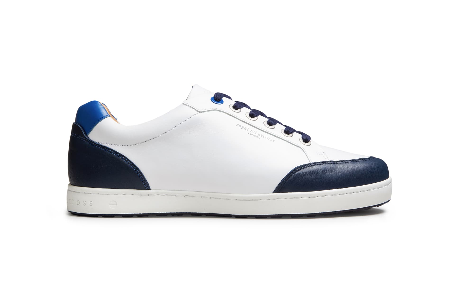Northcote White/Navy | Men's Spikeless Golf Shoe | Royal Albartross Northcote White/Navy