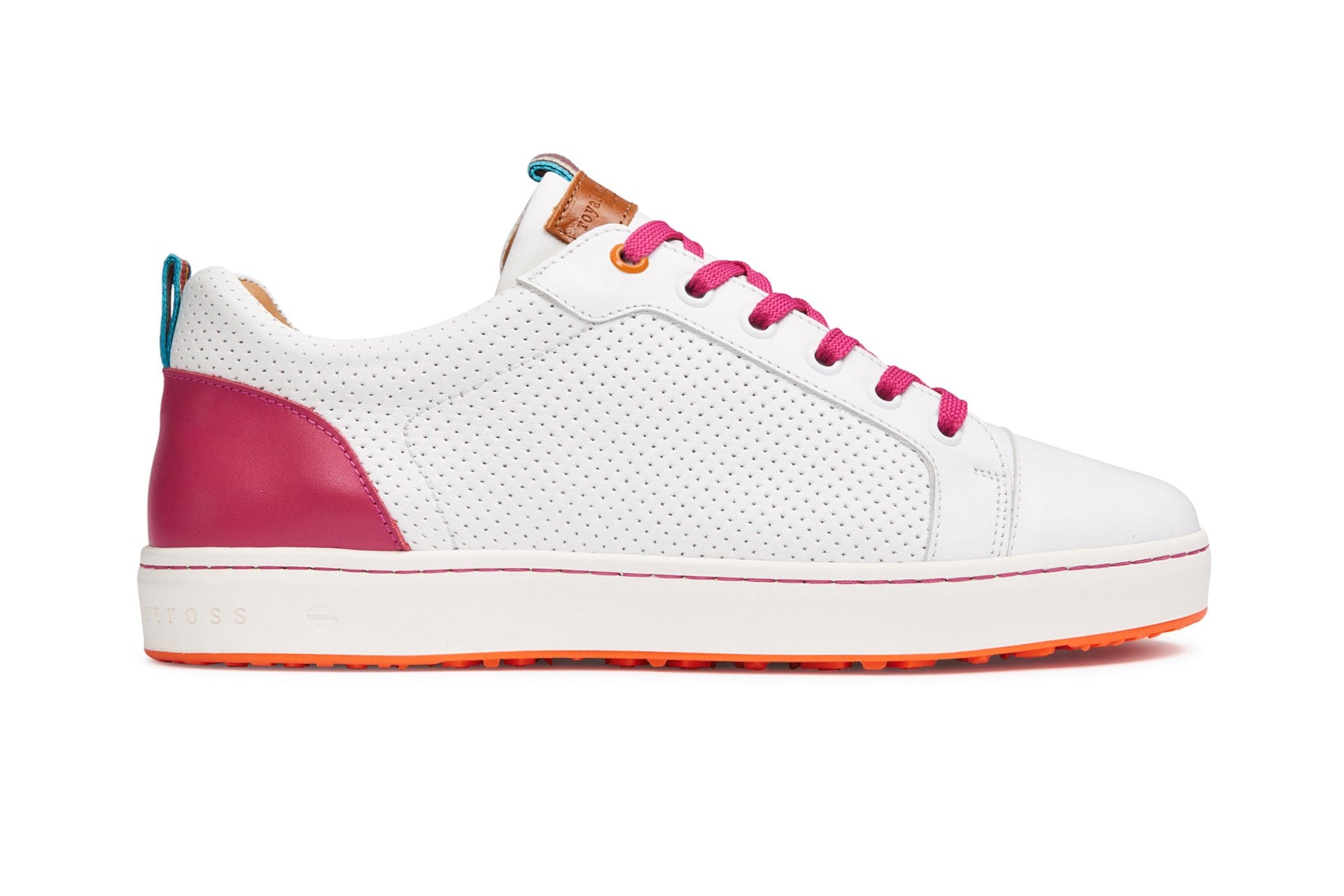 Amalfi White & Pink | Women's golf sneaker | Royal Albartross Amalfi White/Pink