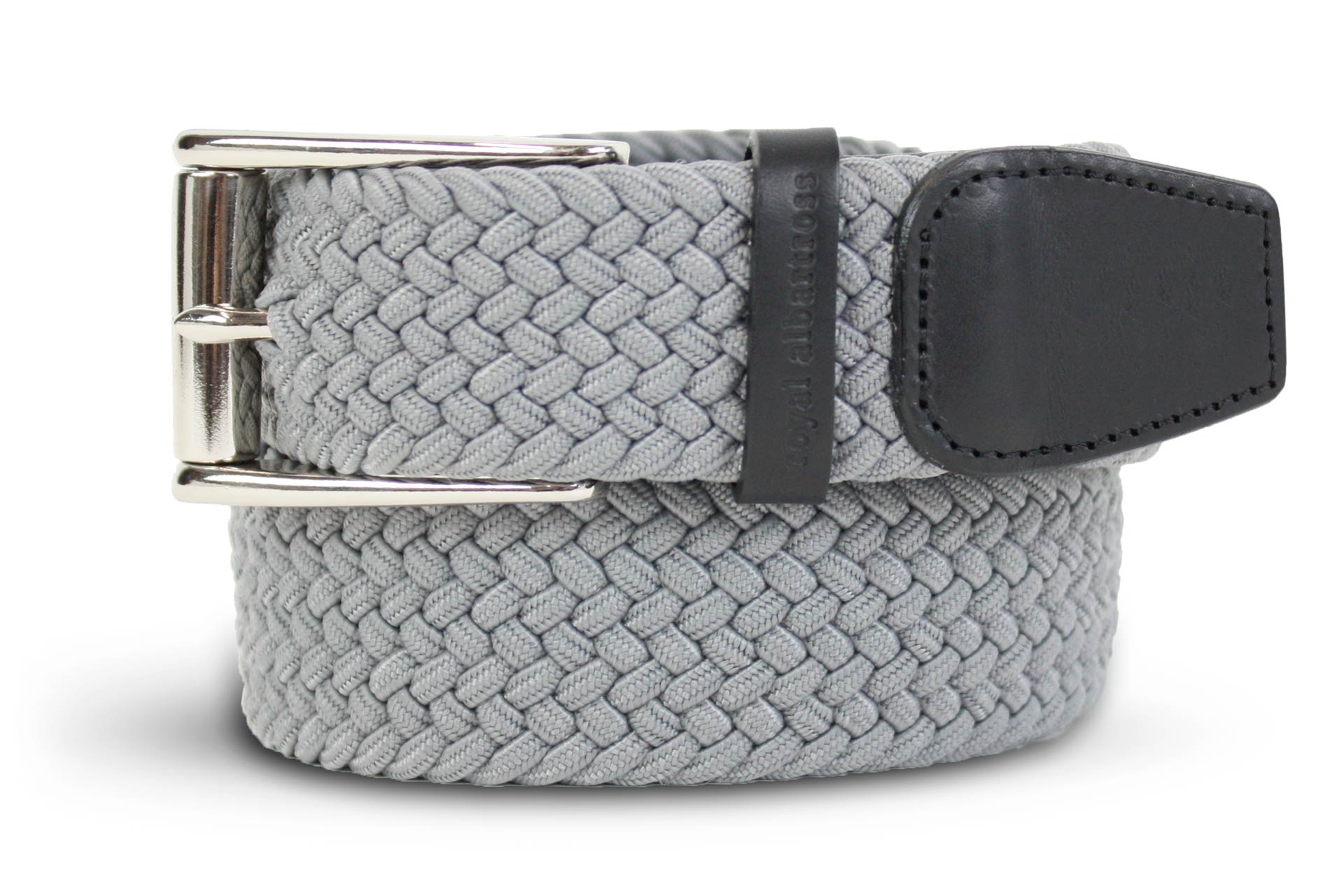 Men's Woven Belt | Easy Fit Gray Golf Webbing | Royal Albartross Balzo Grey