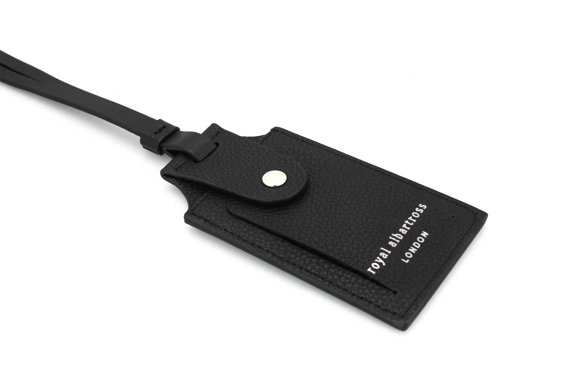 Luxury Leather Luggage Tag | Italian Black Leather | Royal Albartross The Traveller Black