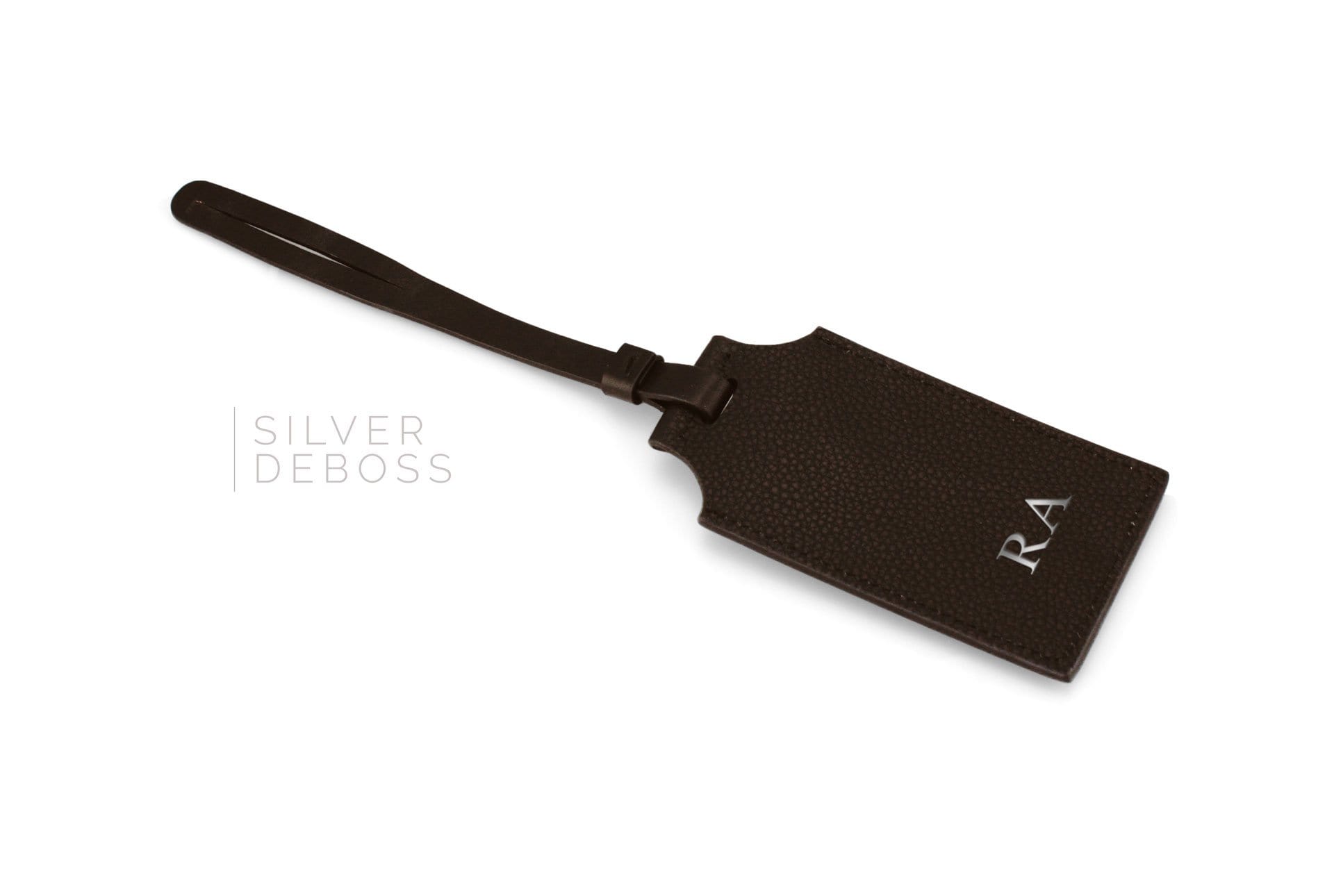 Luxury Leather Luggage Tag  | Italian Brown Leather  | Royal Albartross The Traveller Brown