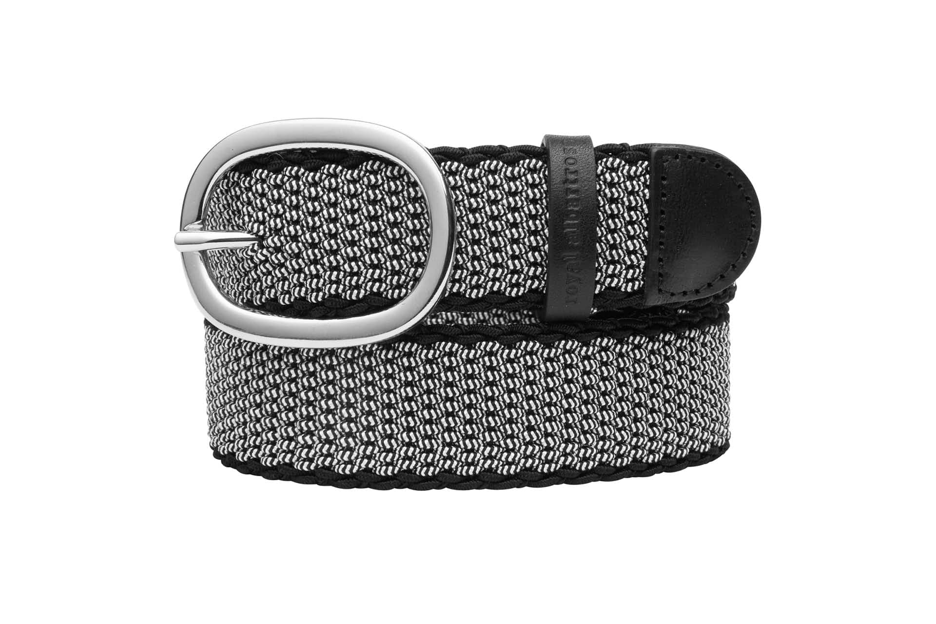 Women's Woven Golf Belt | Portobello Black/White | Royal Albartross Portobello Black/White