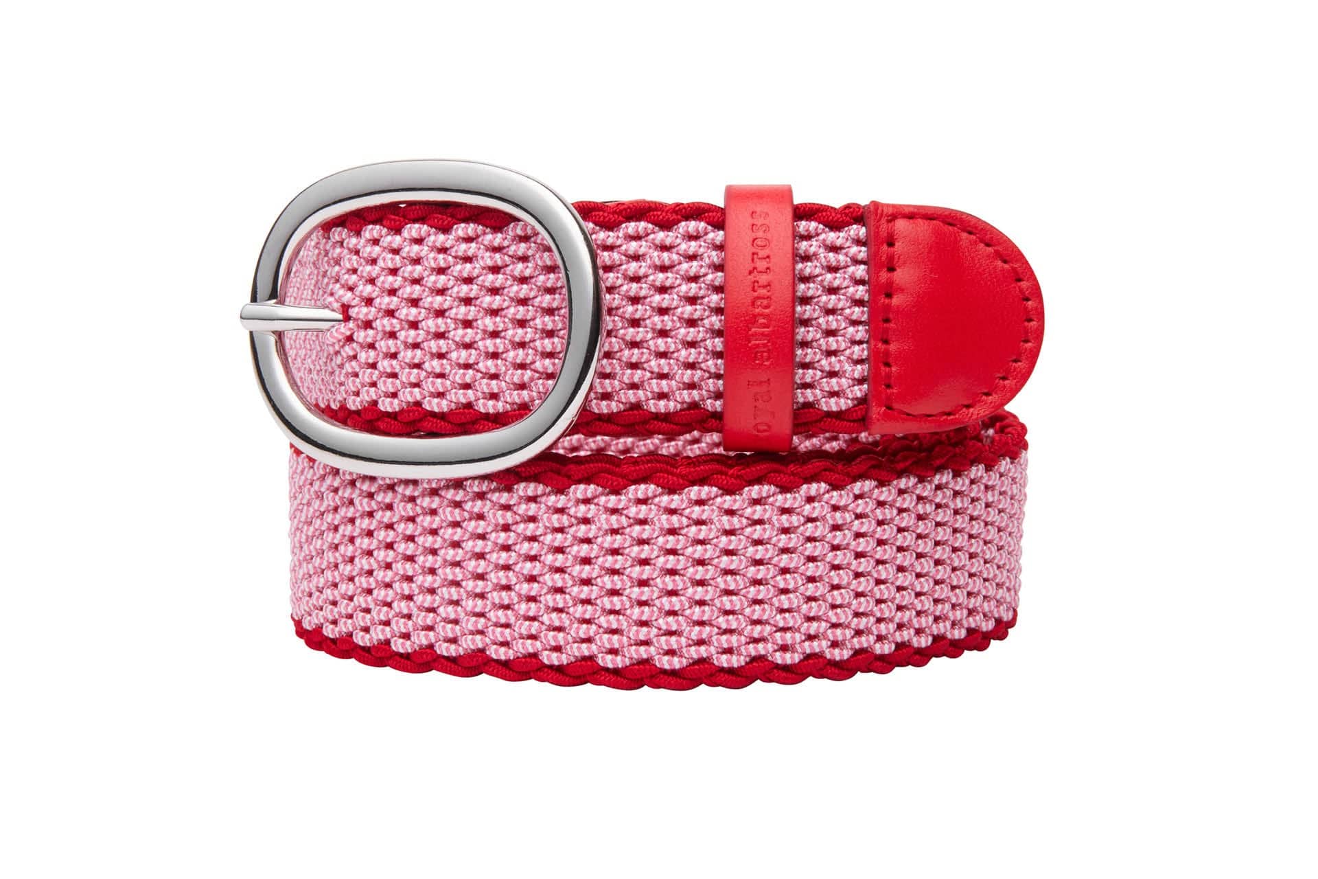 Women's Woven Golf Belt | Portobello Red/White | Royal Albartross Portobello Red/White