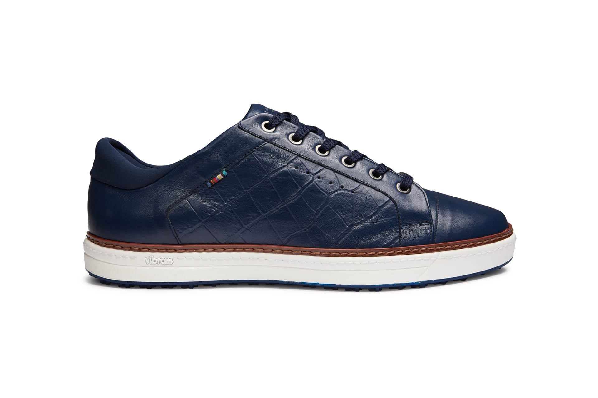 Bond Navy Men's Spikeless Golf Shoe | Faux Croc Leather | Royal Albartross Bond Navy