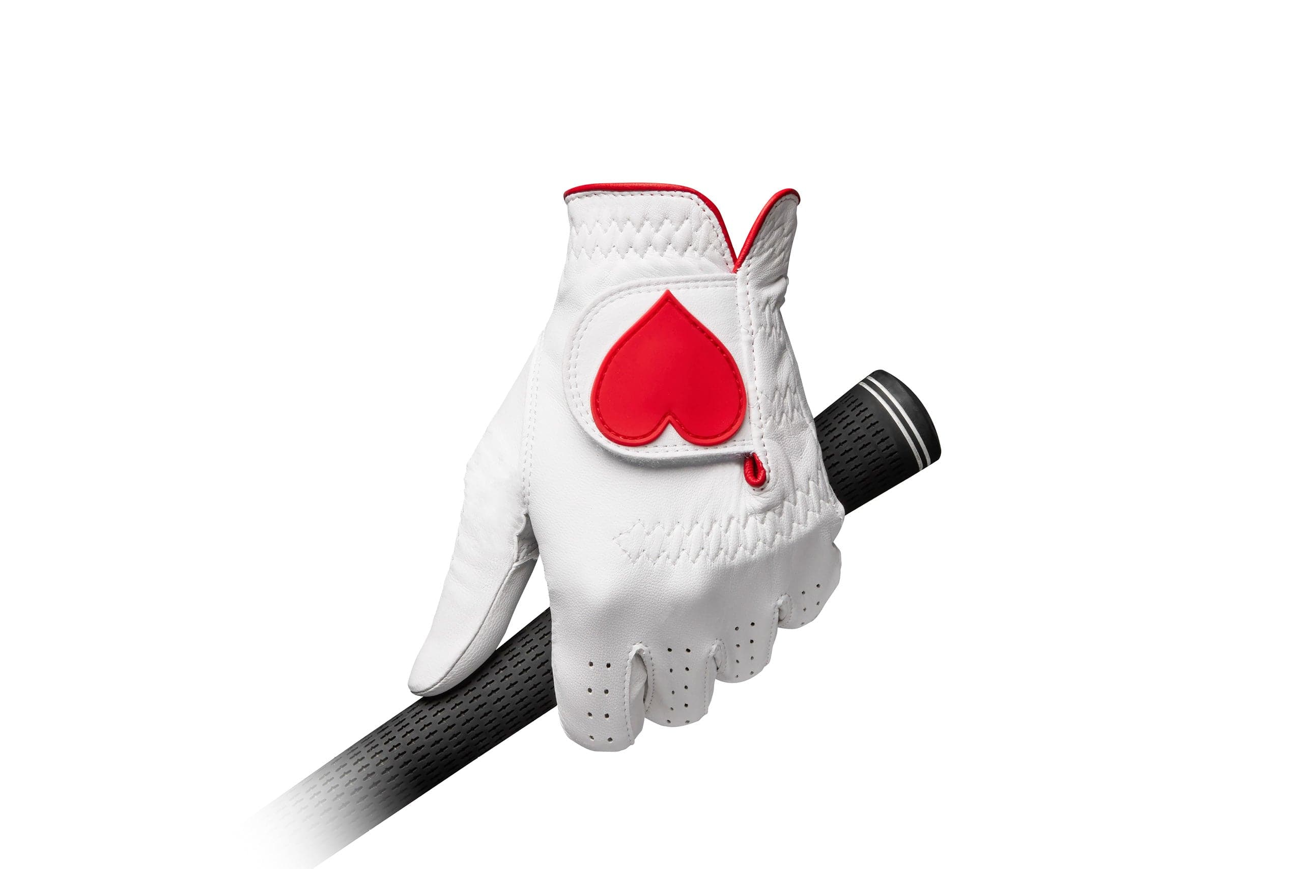 Women's Golf Glove | White Red Cabretta Leather | Royal Albartross Duchess v2 Queen of Hearts