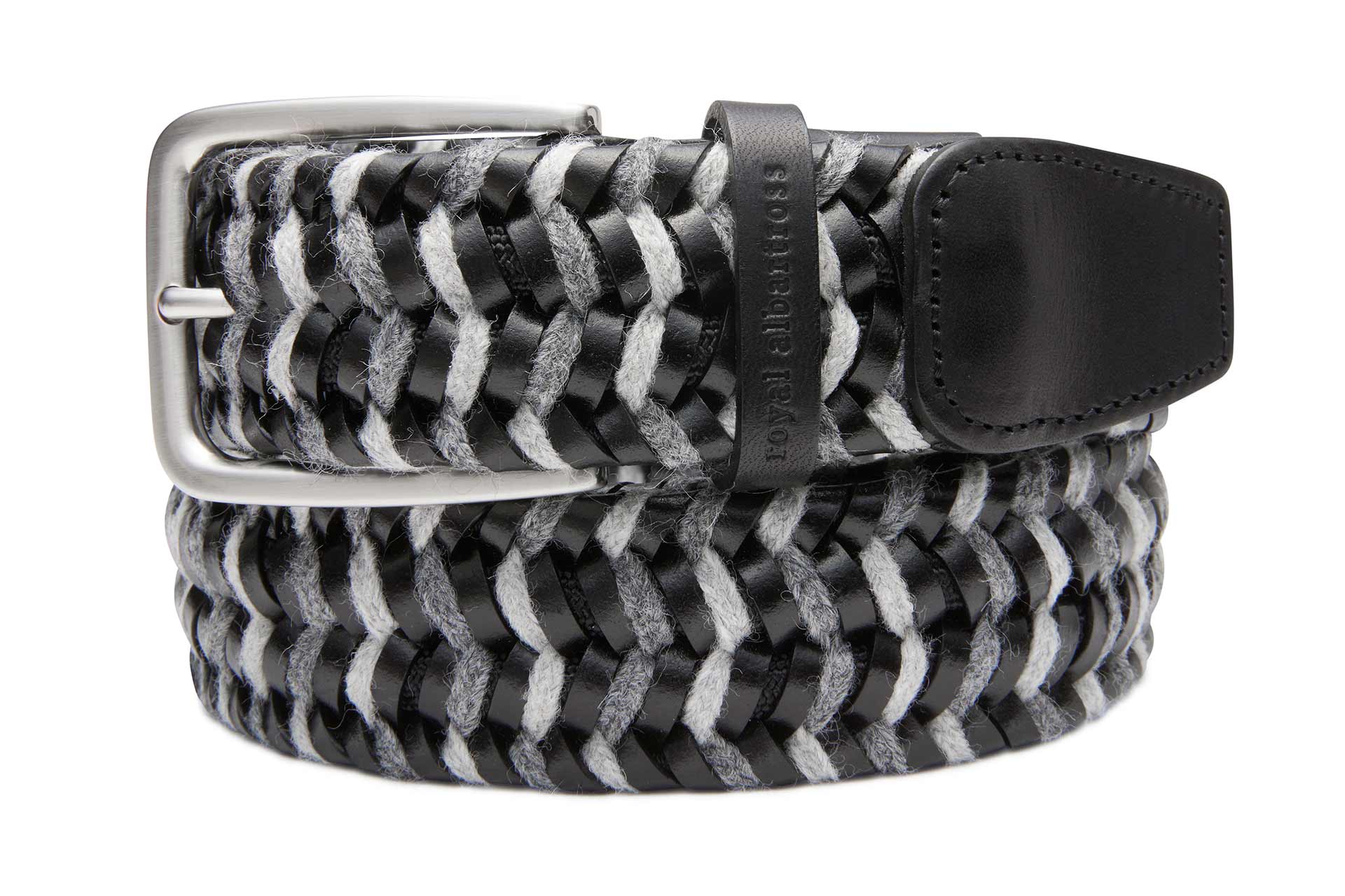 Men's Woven Golf Belt | Regent Black/Grey | Royal Albartross Regent Black/Grey