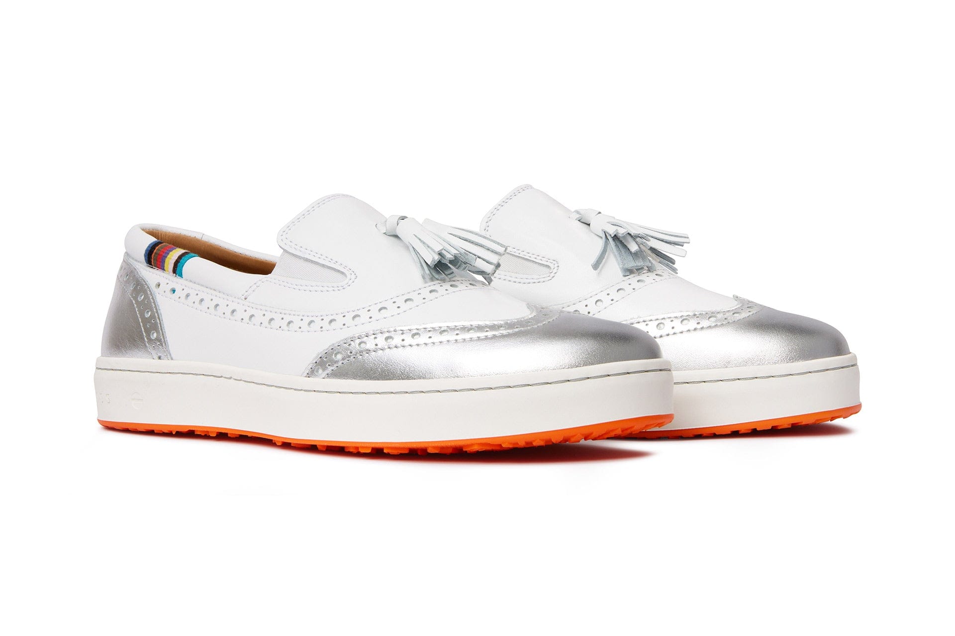 Women's Spikeless Golf Shoe | Slip On Loafer - Silver | Royal Albartross Grace Silver