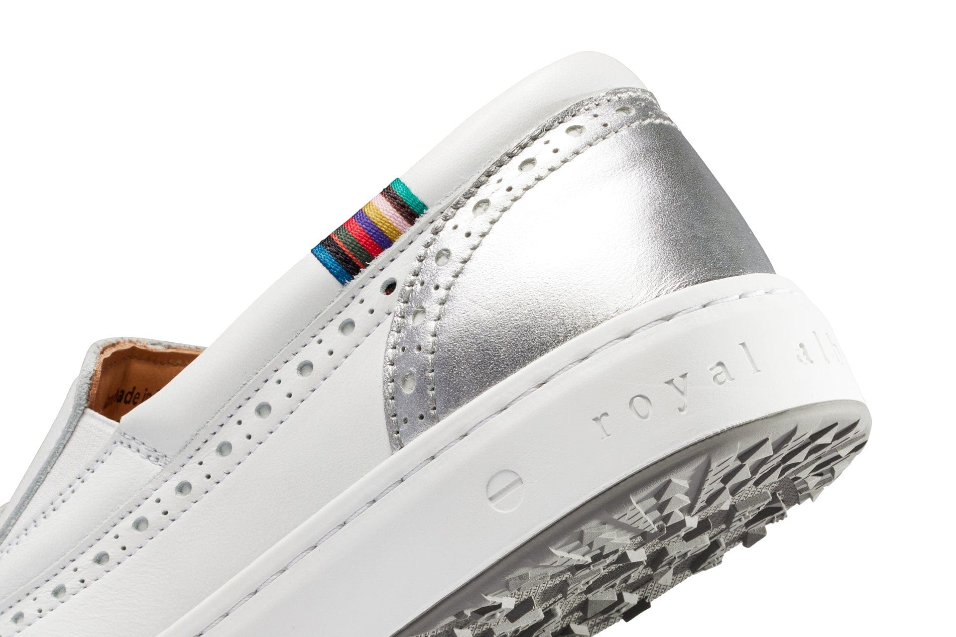 Grace White/Silver | Women's Golf Slip on Shoe | Royal Albartross Grace White/Silver