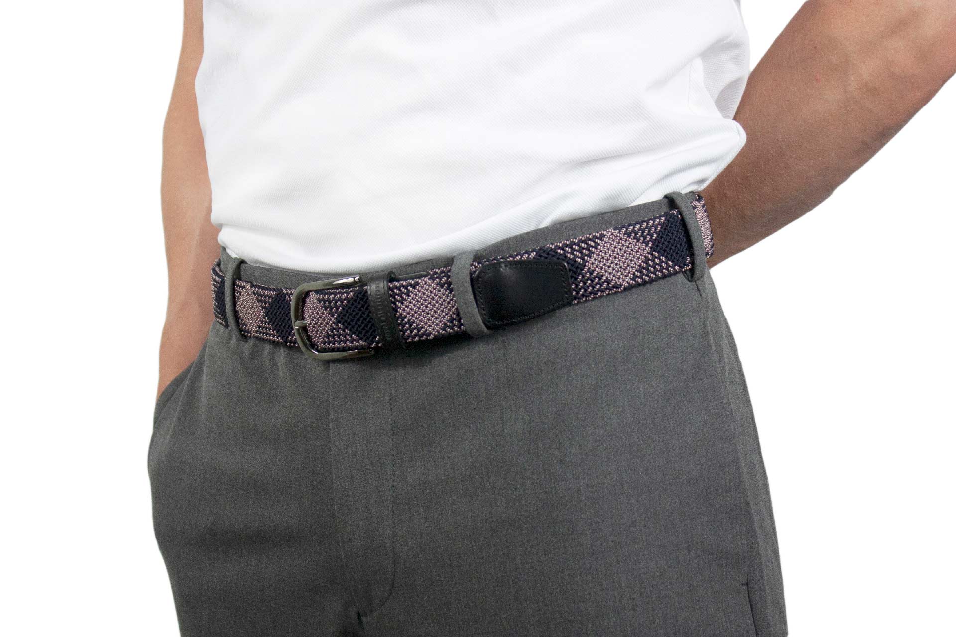 The McGregor Red Men's Woven Golf Belt | Salmon Plaid Pattern | Royal Albartross McGregor Red