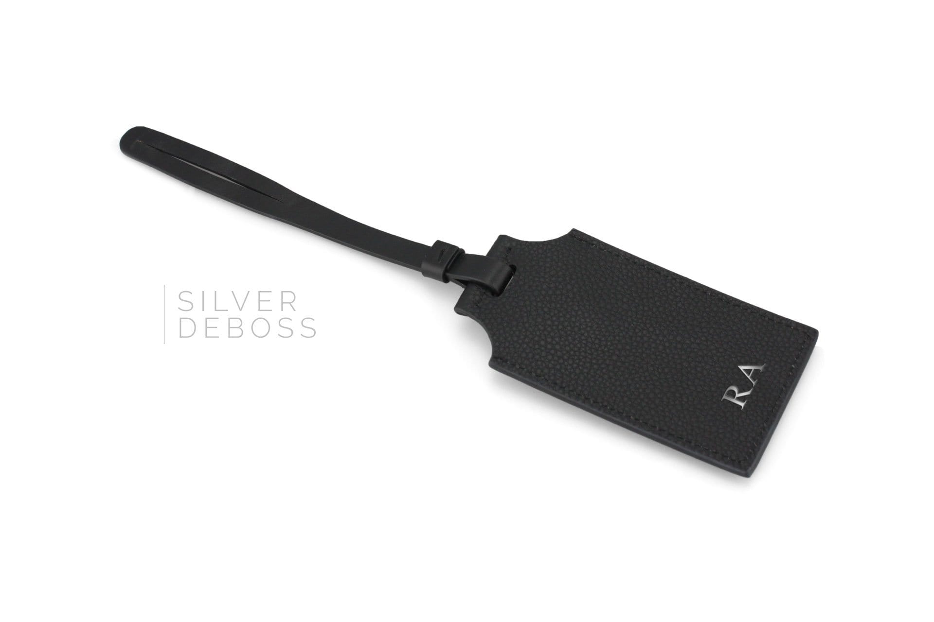 Luxury Leather Luggage Tag | Italian Black Leather | Royal Albartross The Traveller Black