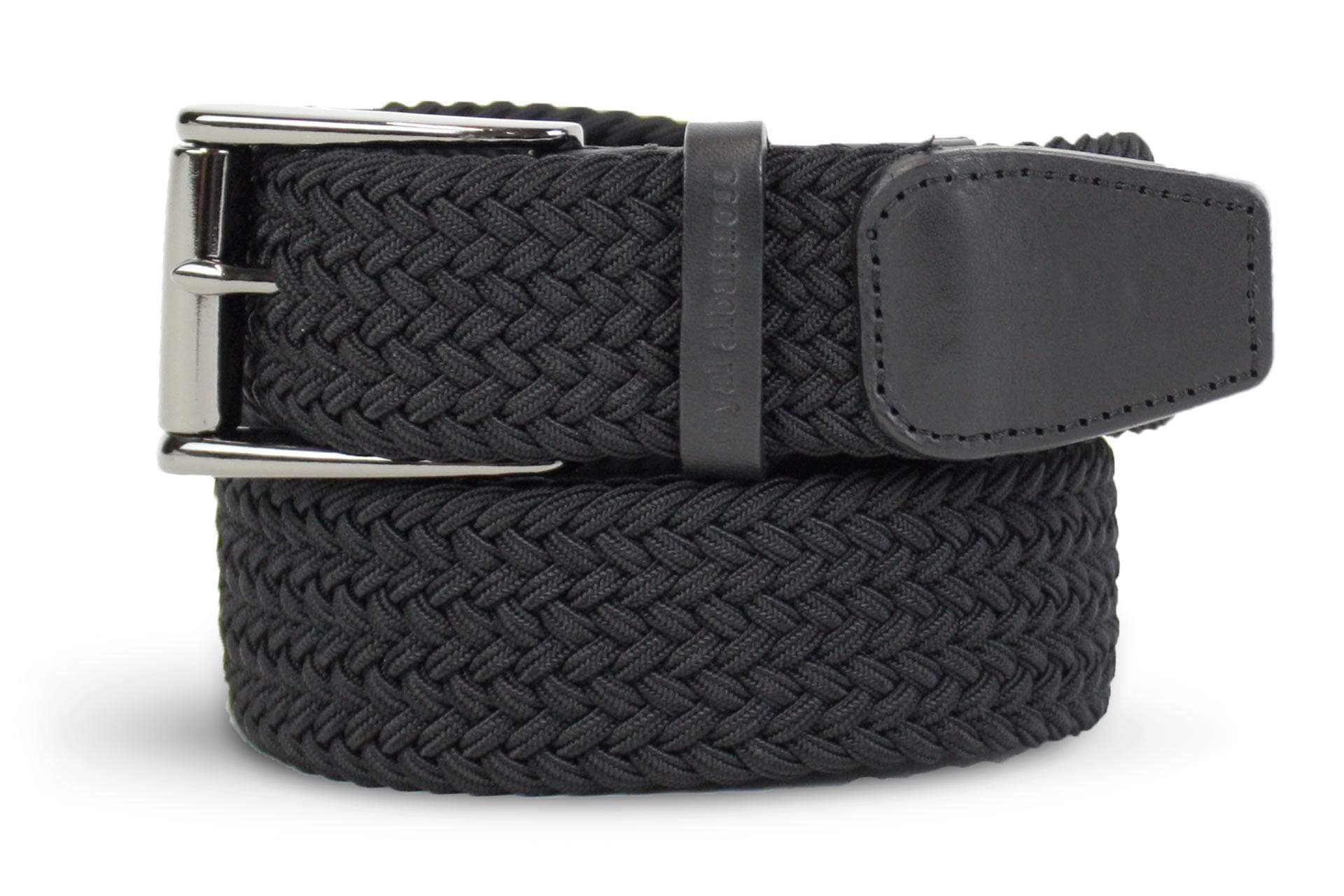 Men's Woven Belt | Easy Fit Black Golf Webbing | Royal Albartross Balzo Black