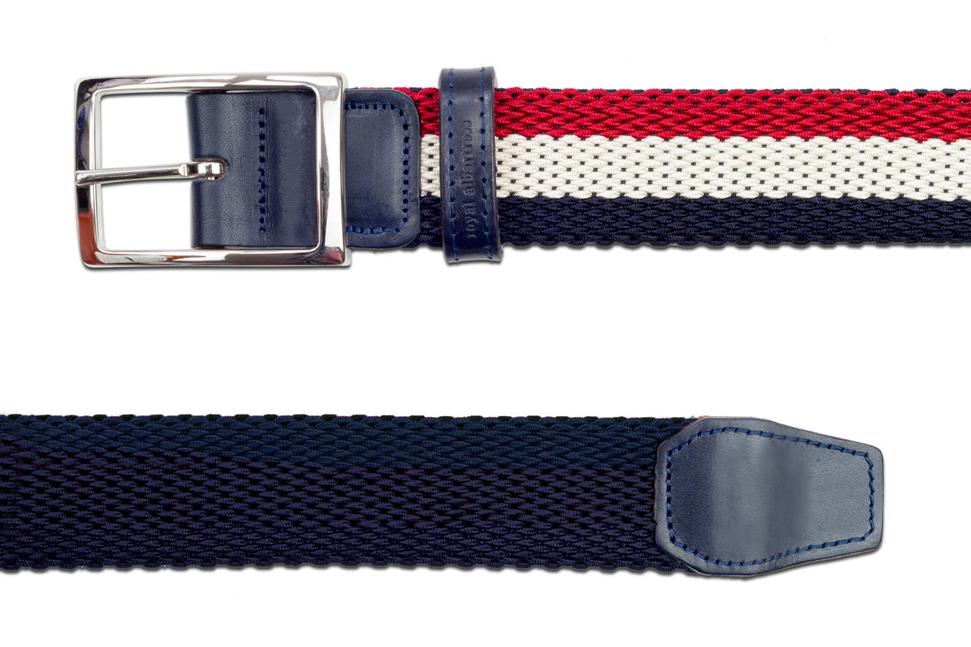 Men's Reversible Woven Belt | Red, White & Blue | Royal Albartross Ryder Red