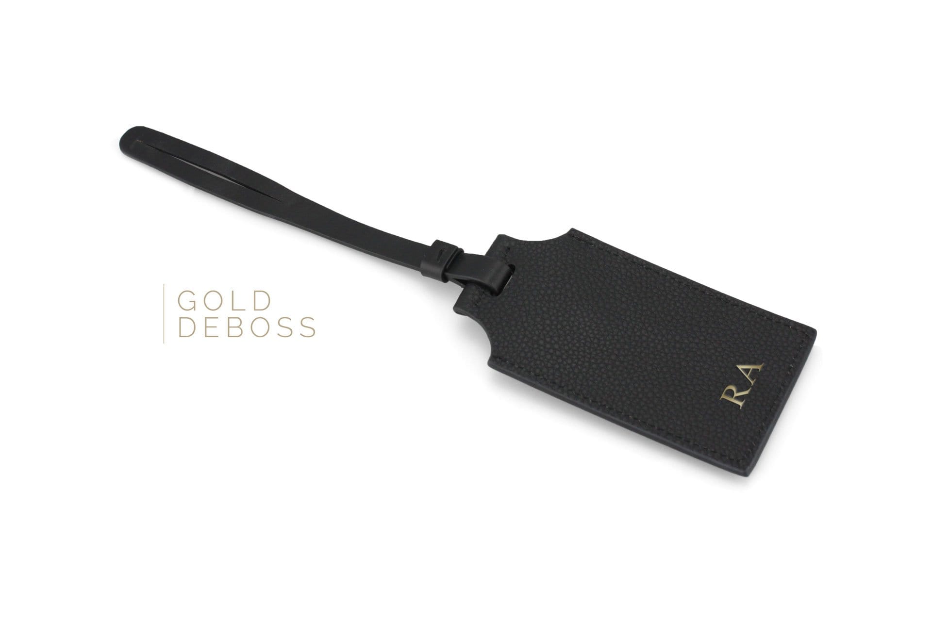 Luxury Leather Luggage Tag | Italian Black Leather | Royal Albartross The Traveller Black