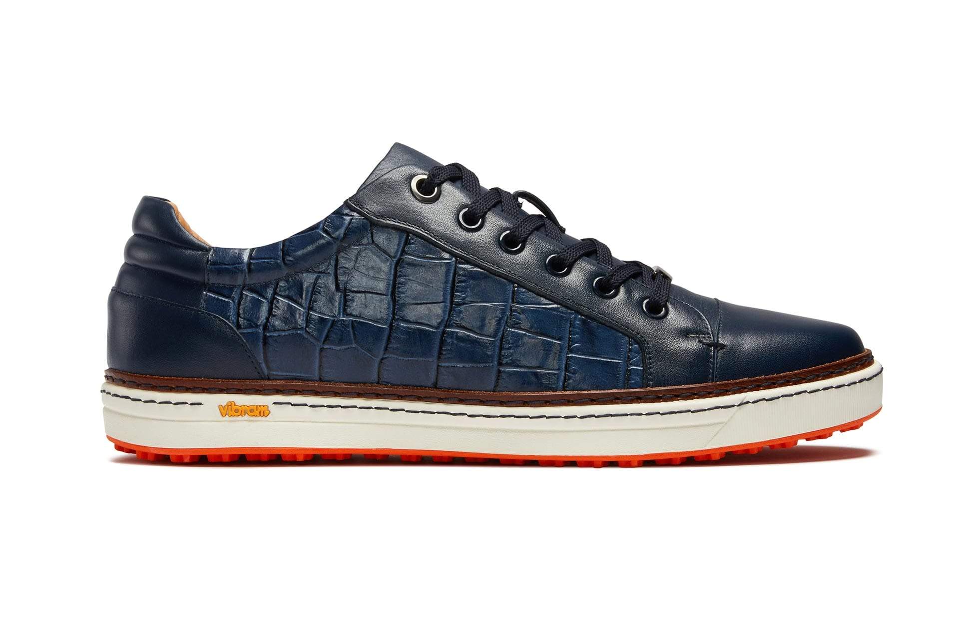 Men's Spikeless Golf Shoe | Faux Blue Croc Leather | Royal Albartross Club Croco Blue