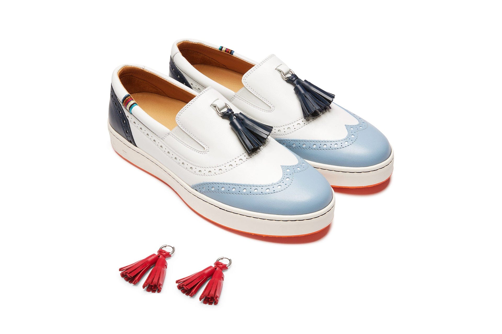Grace White/Pacific Blue - Women's Slip-on style Golf shoe | Royal Albartross Grace White/Pacific Blue