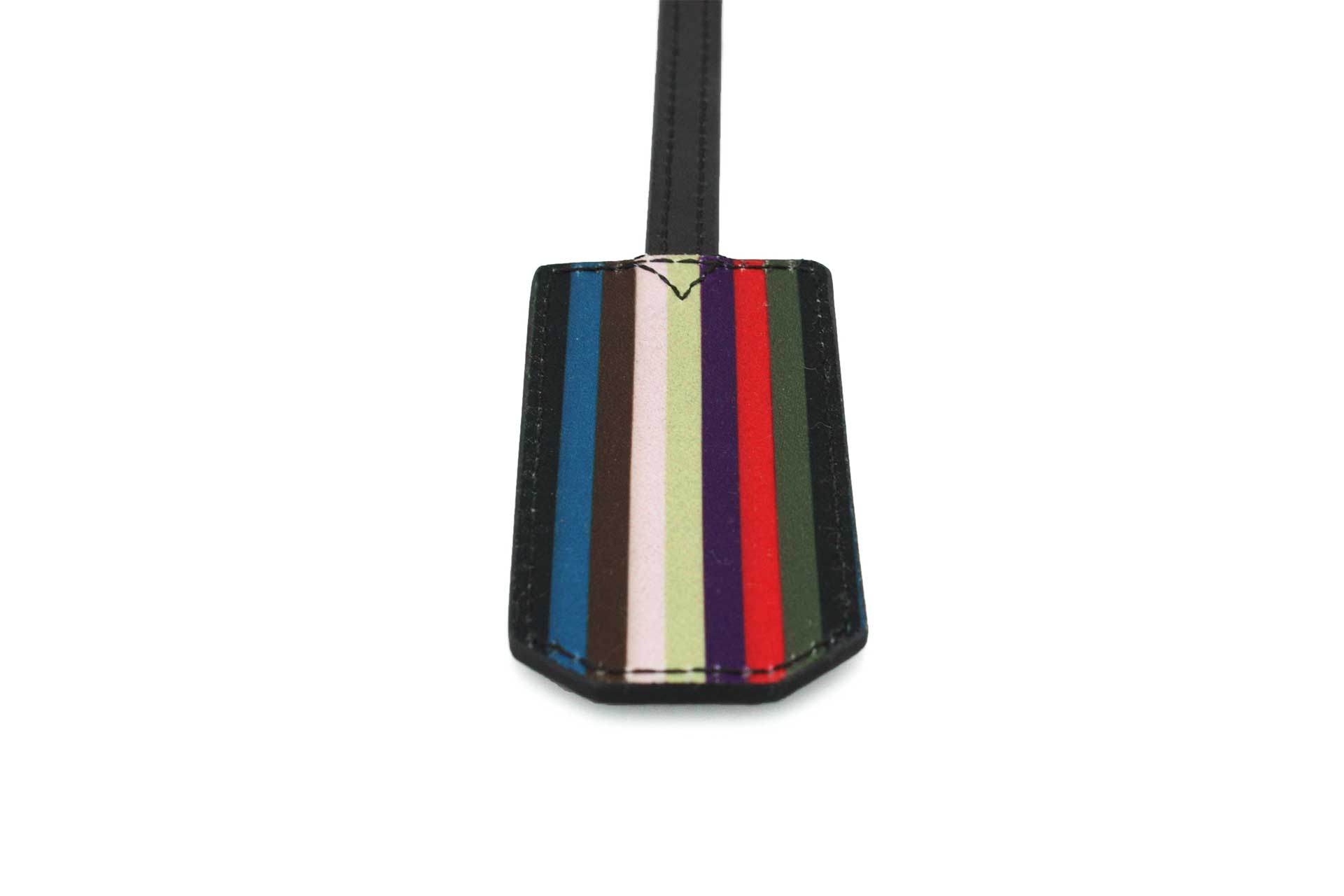 Luxury Leather Luggage Tag  | Italian Striped Leather  | Royal Albartross The Traveller Bardot