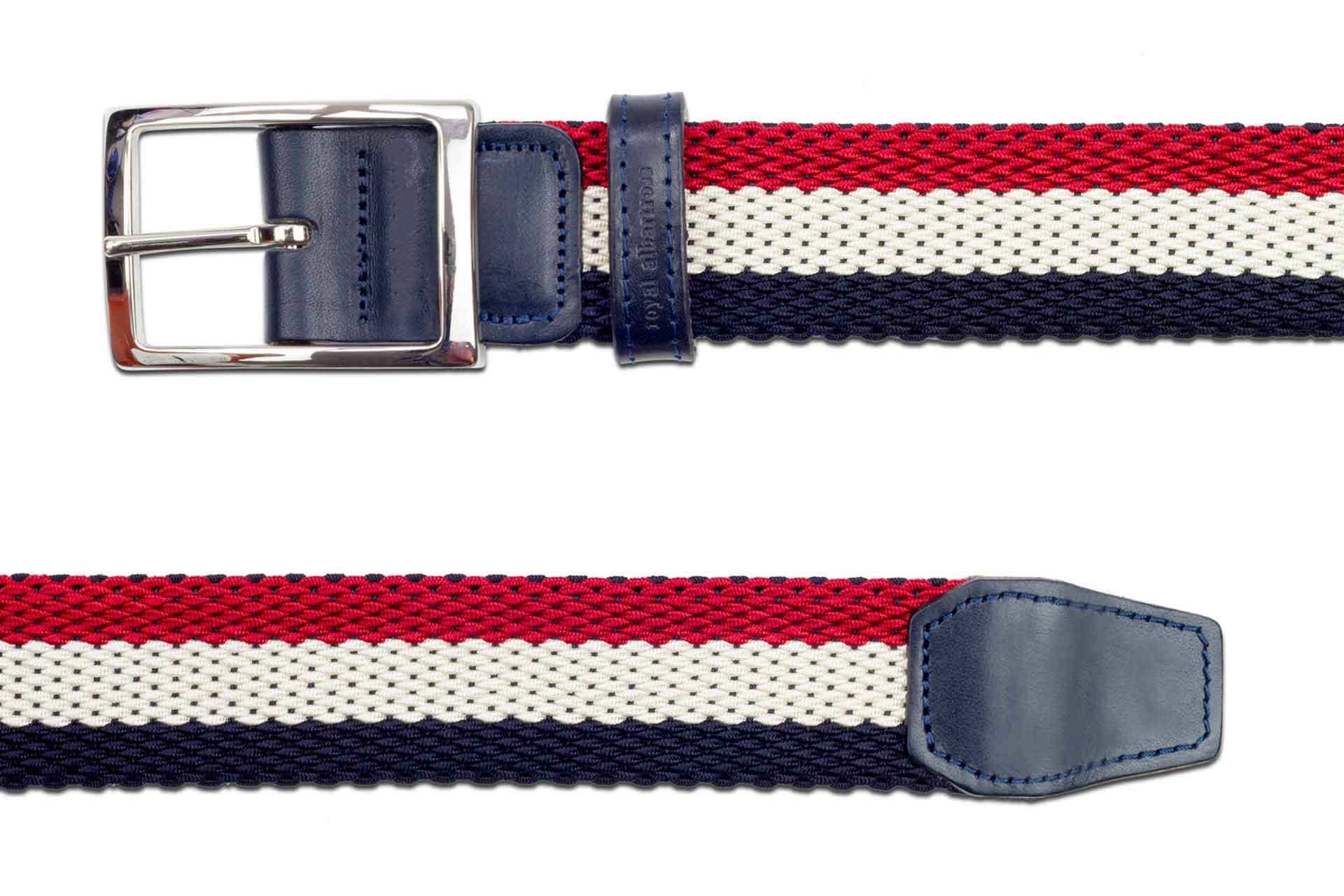 Men's Reversible Woven Belt | Red, White & Blue | Royal Albartross Ryder Red