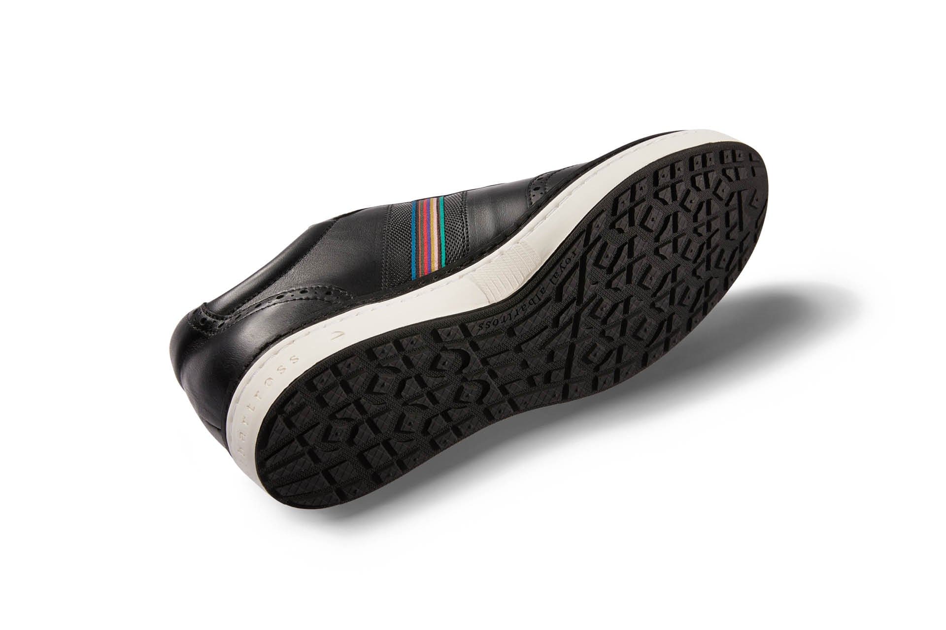 Kingsman Jet Black Wing-tip Men's Spikeless Golf Shoe | Royal