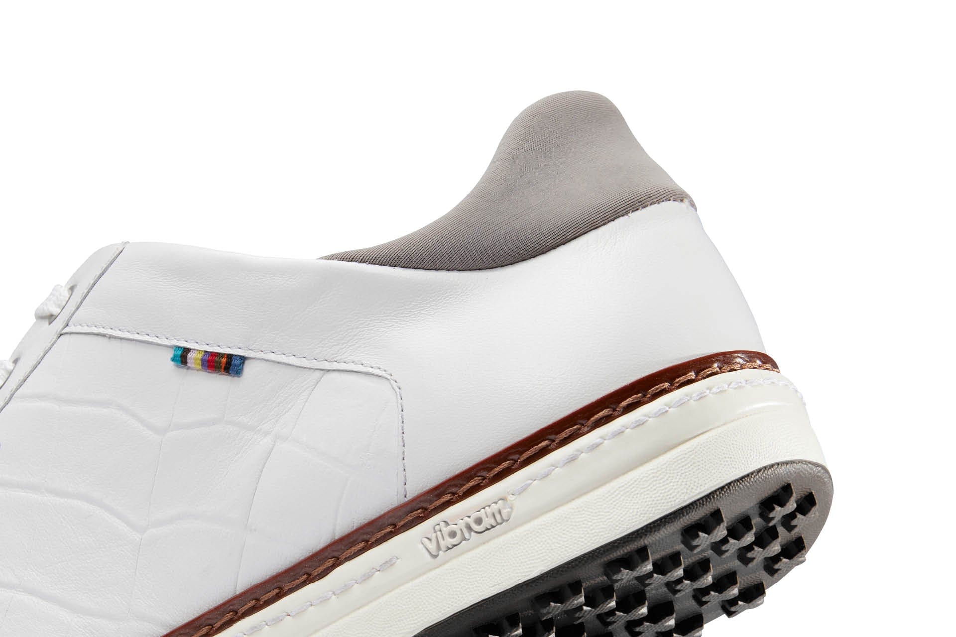 Mens white top spikeless golf shoes