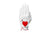 Women's Golf Glove | White Red Cabretta Leather | Royal Albartross Duchess v2 Queen of Hearts