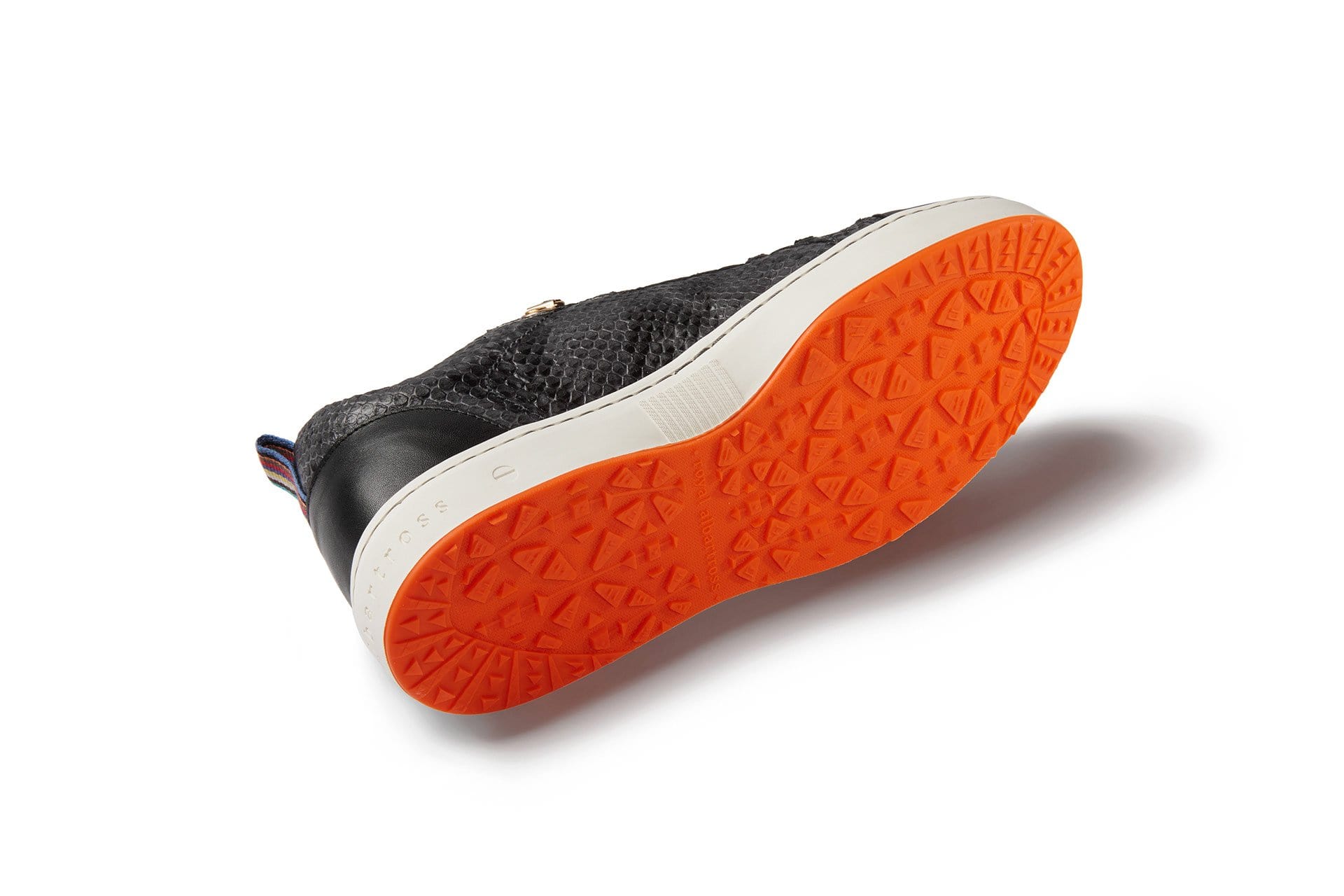 Women's Fashionable Golf Shoe | Black Faux Python | Royal Albartross Sahara Black