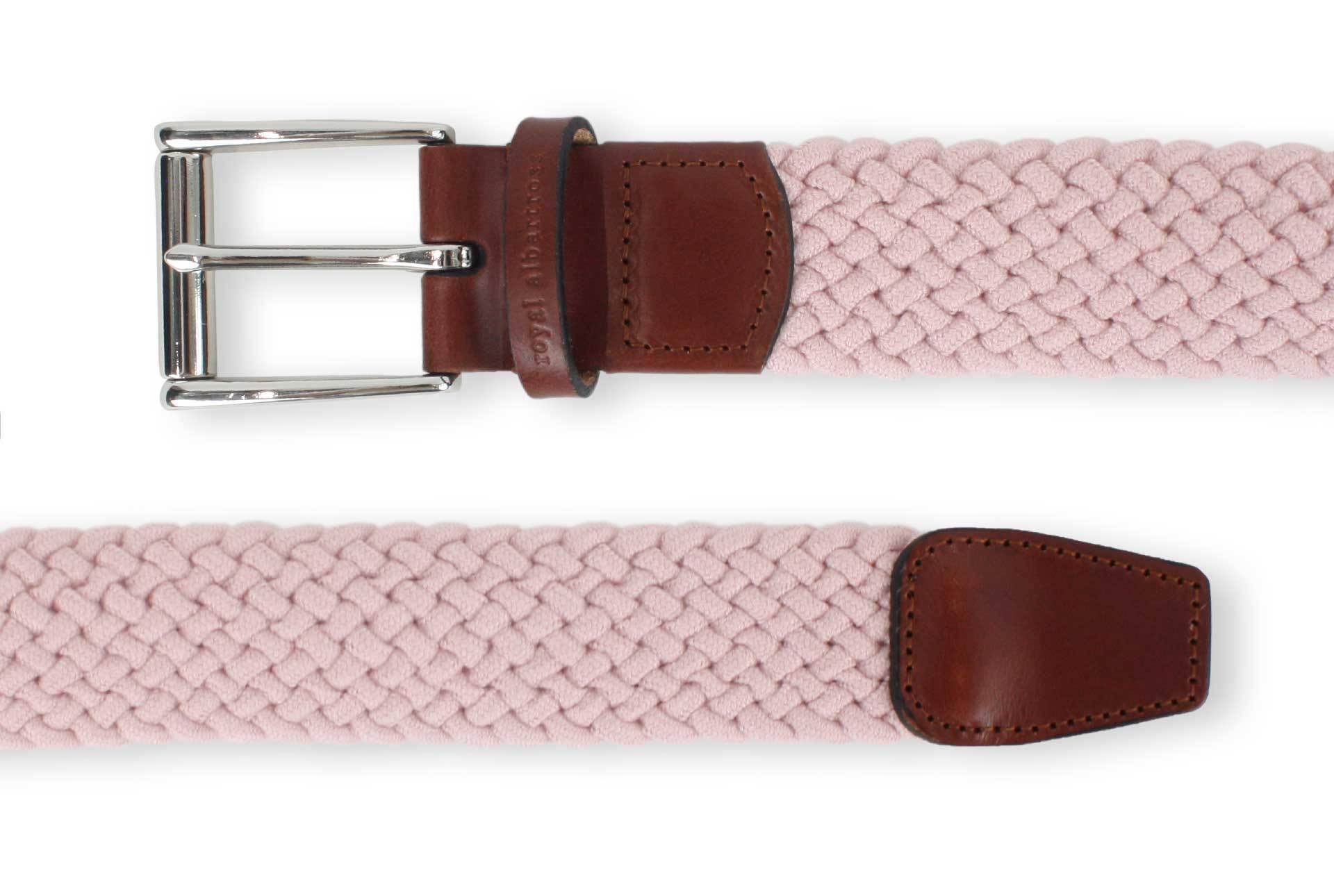 Men's Woven Golf Belt | Easy Fit & Stylish - Pink | Royal Albartross Balzo Miami