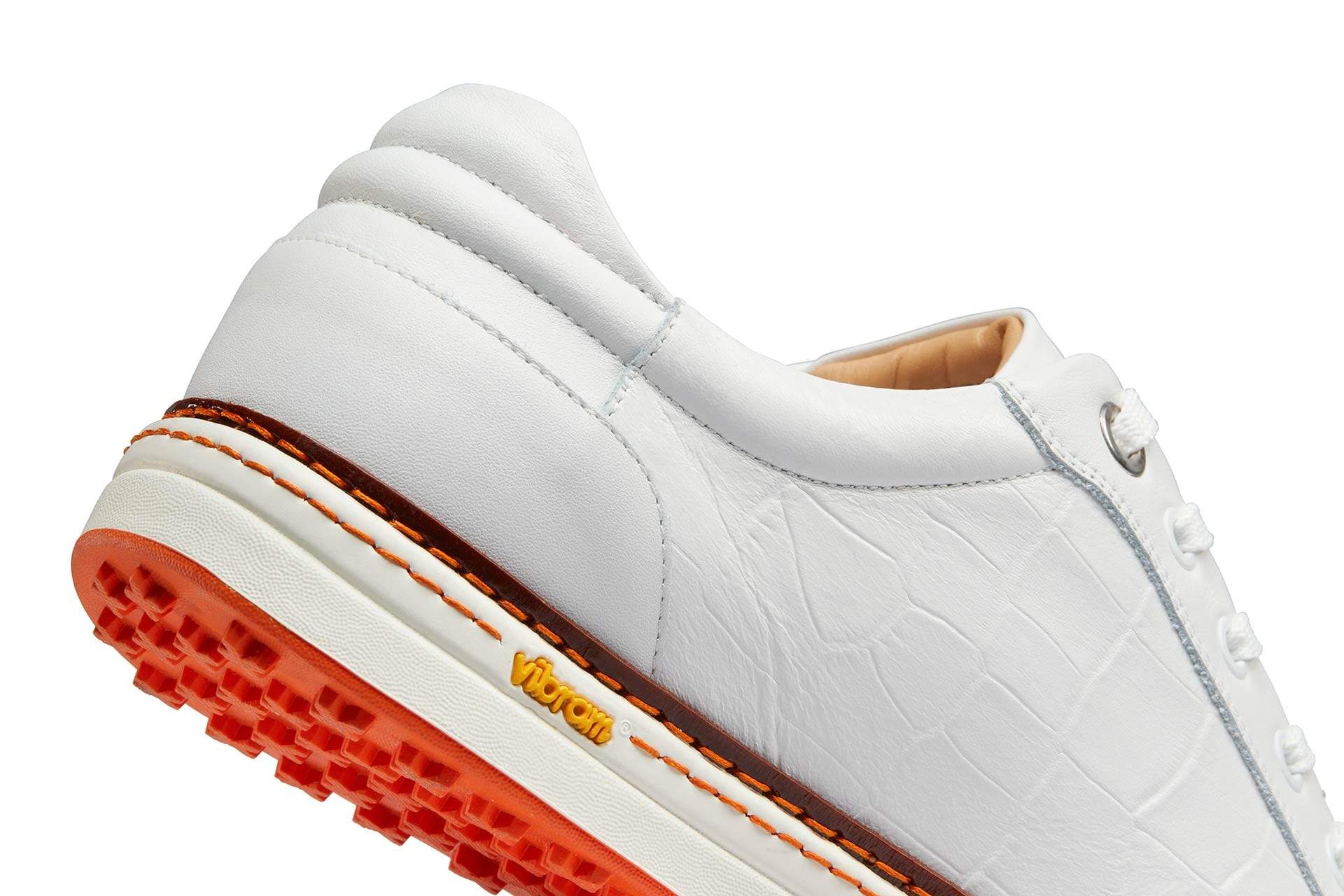 Men's Spikeless Golf Shoe | Faux White Croc Leather | Royal Albartross Club Croco White