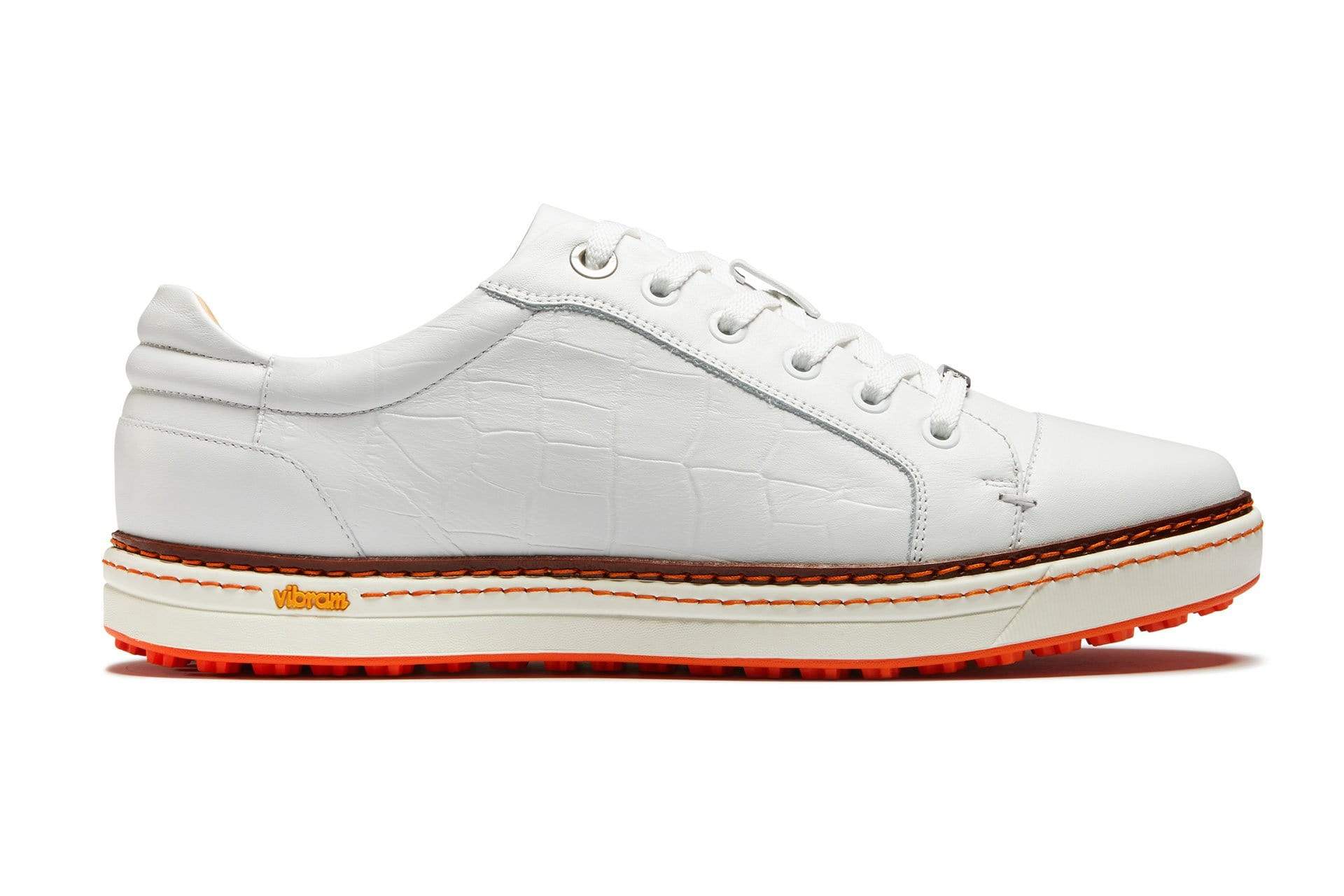 Men's Spikeless Golf Shoe | Faux White Croc Leather | Royal Albartross Club Croco White