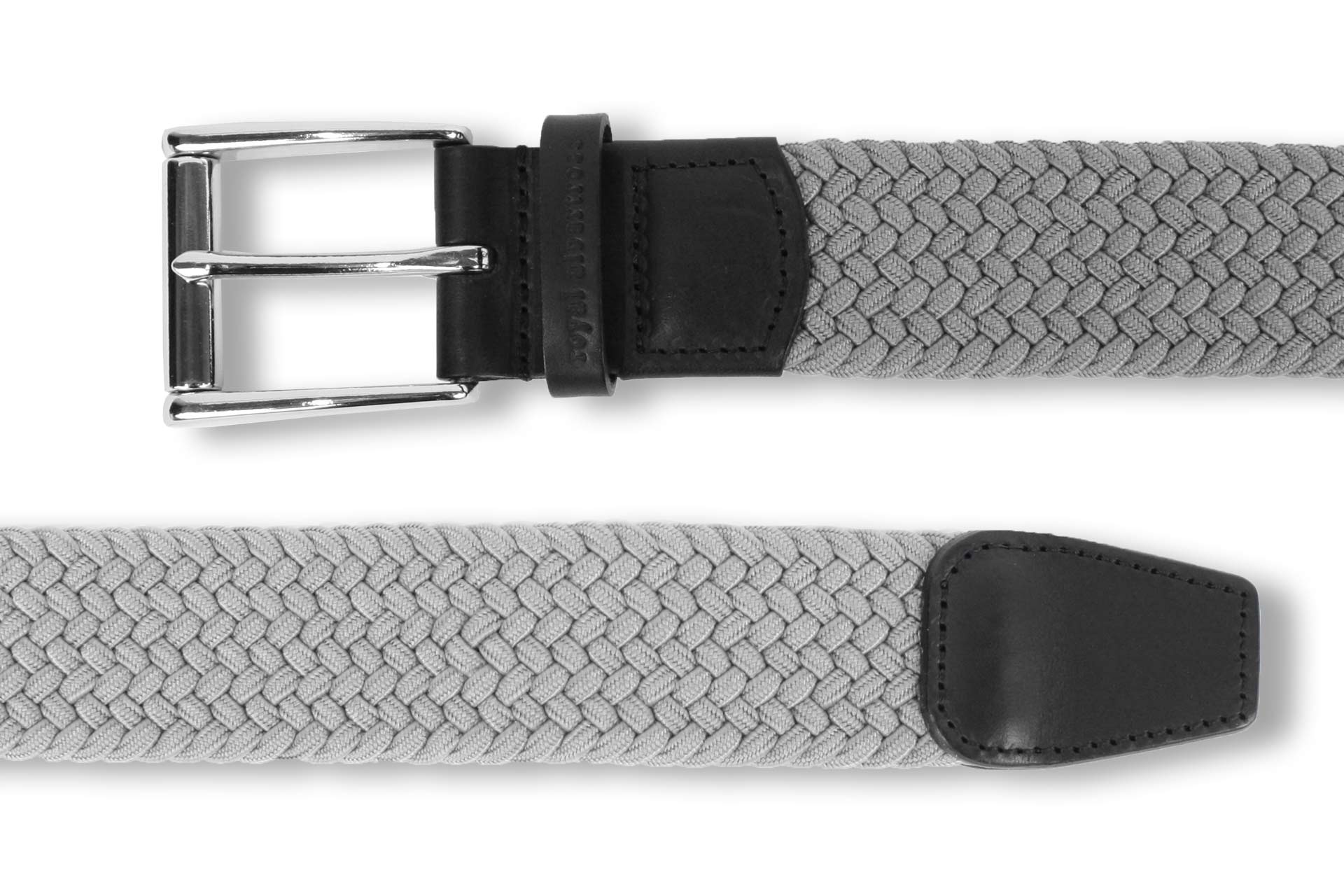 Men's Woven Belt, Easy Fit Gray Golf Webbing