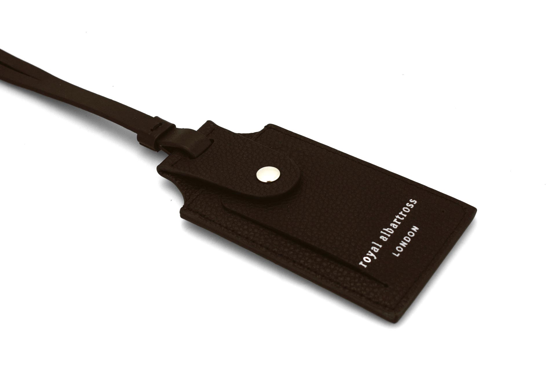 Luxury Leather Luggage Tag  | Italian Brown Leather  | Royal Albartross The Traveller Brown